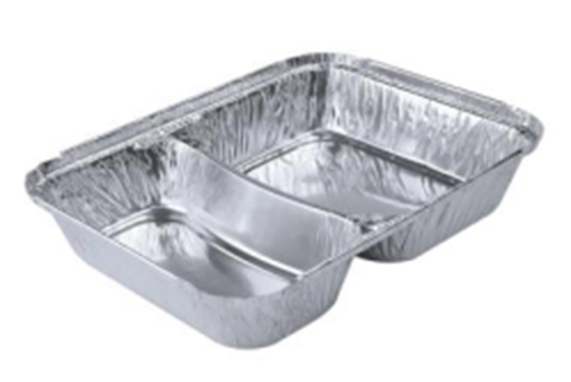 Easy Green Environmental Friendly Aluminum Foil Food Containers 2 Compartment Tray AT940-2
