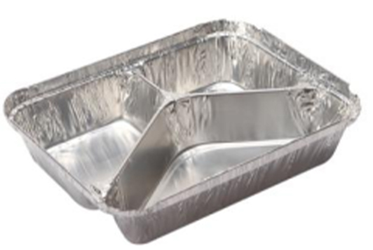 Easy Green Environmental friendly Aluminum Foil Food Containers 3 compartment tray AT550-3