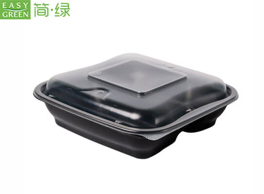 black food containers with clear lids