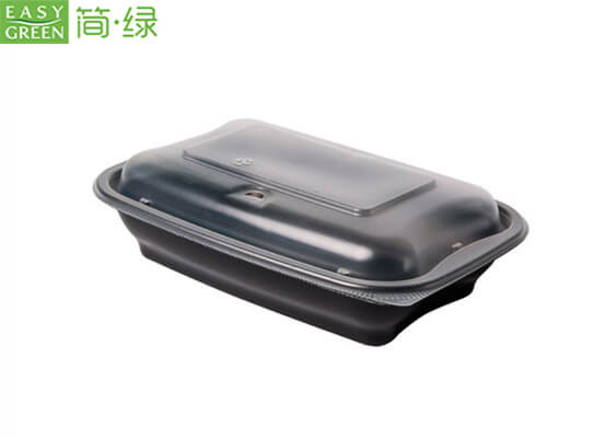 black plastic containers with lids for food
