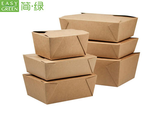 Wholesale biodegradable food container packaging salad box disposable kraft  paper lunch box