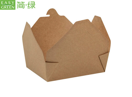 Rectangular Paper Food Container Paper Lunch Box Four Compartment