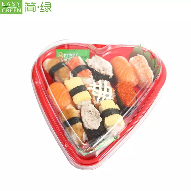 Disposable Plastic Sushi Container Tray of Heart shaped With Lid - Easy  Green Eco Packaging Co., Ltd.