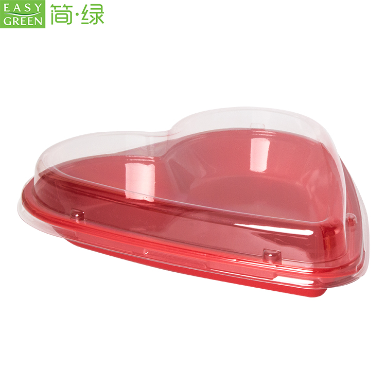 Disposable Plastic Sushi Container Tray of Heart shaped With Lid