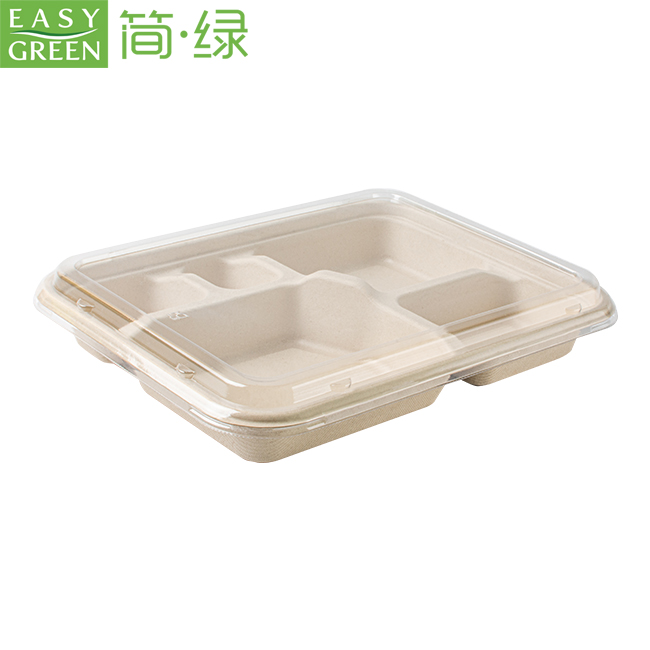 222x192mm PP 4 Compartment Food Tray , Disposable Take Out Food