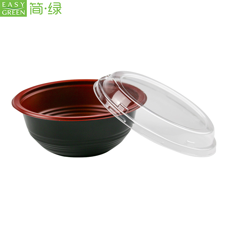 1000ml Microwave Safe Eco-Friendly PP Black Plastic Food Container