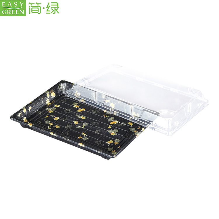 HP-07 Plastic Sushi Meat Food Container Tray Packaging With Lid For Food Grade Container