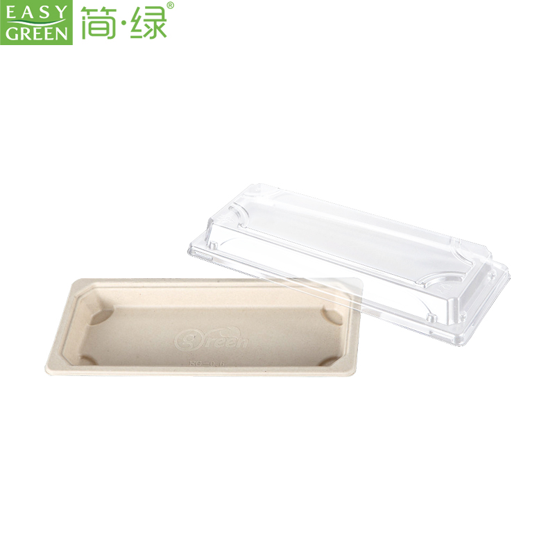 Biodegradable Sushi Food Trays With Lid Food Divided Container