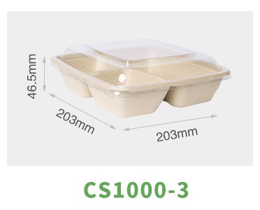 Biodegradable Bamboo Sugarcane Bagasse Container Bento Lunch Box Disposable