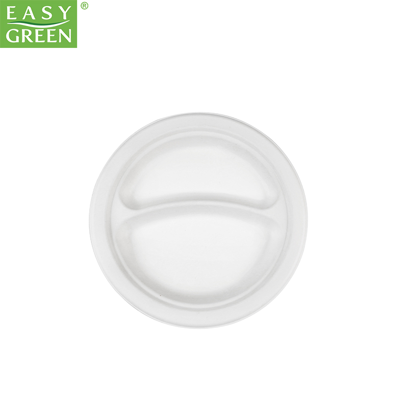 RP Series Easy Green Disposable Sugarcane Bagasse Compartment Round Plate