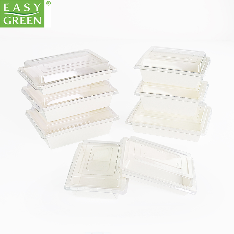 White Kraft Paper Rectangle Salad Bowl